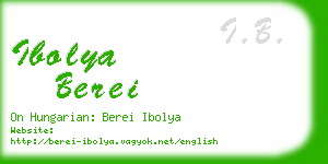ibolya berei business card